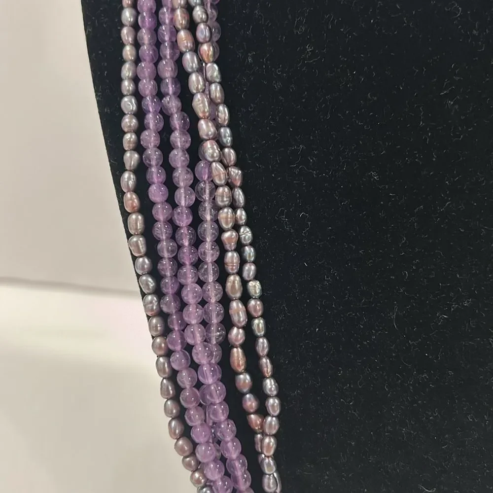 NWOT Joan Rivers Multi Layers Purple Necklace